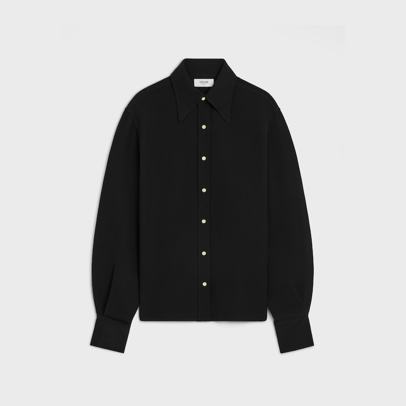 CAMISA DE VISCOSA Y CADY DE SEDA - NEGRO -  - 1 | CELINE