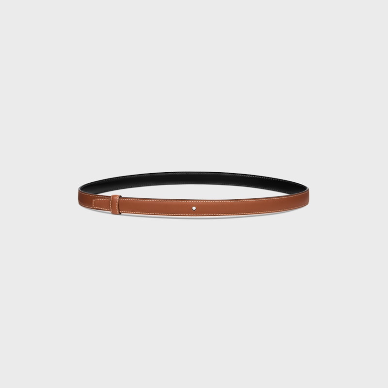 Reversible Strap 18MM IN TAURILLON AND NATURAL CALFSKIN - BLACK / TAN -  - 1 | CELINE