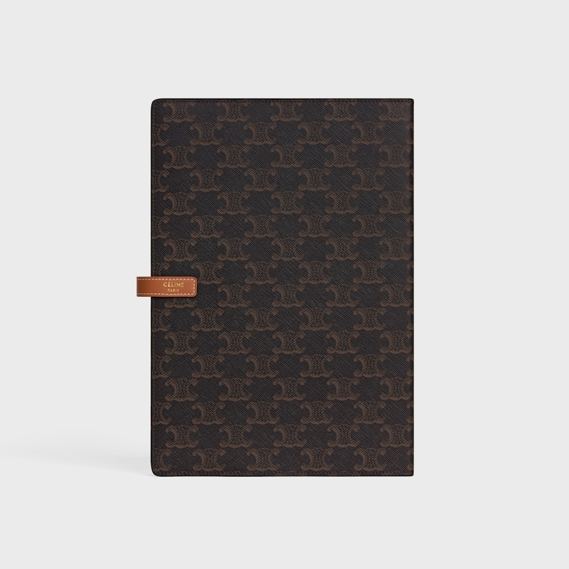 大号标志印花笔记本封套 - 棕黄色 - 文具 - 1 | CELINE