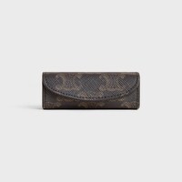 LIPSTICK CASE IN TRIOMPHE CANVAS - BLACK / TAN - LIPSTICKS AND ACCESSORIES - 1 | CELINE