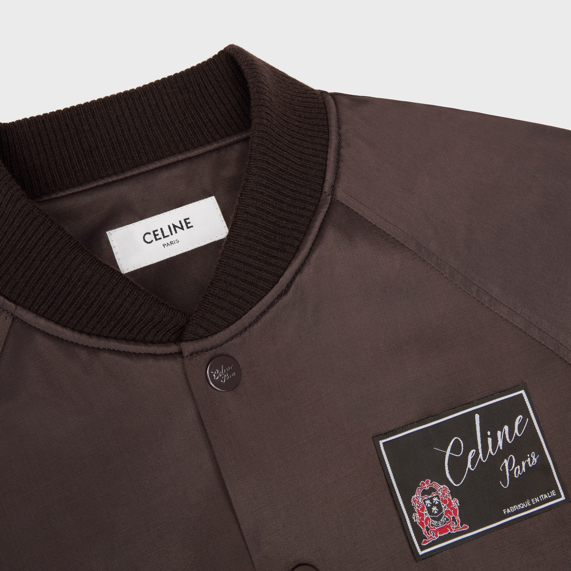 TEDDY JACKET IN VISCOSE SATIN - NOYER | CELINE