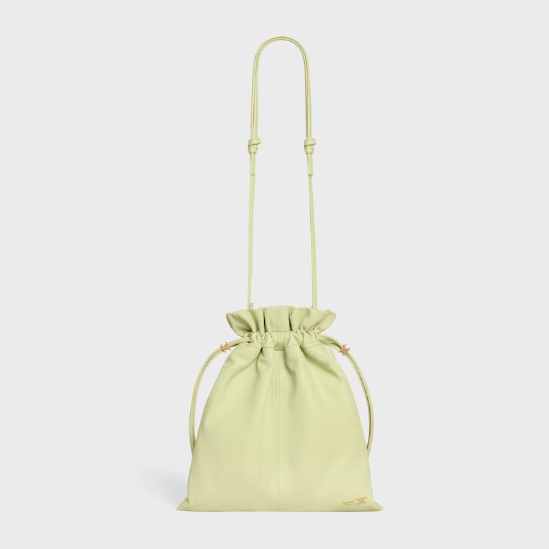 SMALL CRYSTAL POUCH IN LAMBSKIN - SOFT LIME - NEW - 1 | CELINE
