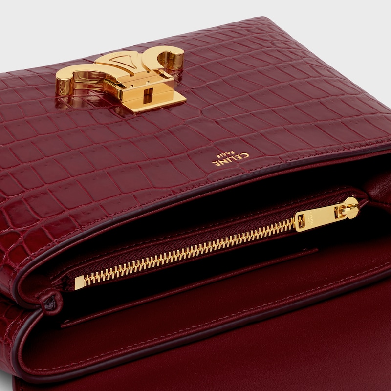 TEEN NINO BAG IN POROSUS CROCODILE - LIGHT BURGUNDY - EXCLUSIVE SELECTION - 1 | CELINE