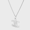 CELINE｜ (TRIOMPHE DE LYS MEDAL NECKLACE IN STERLING SIL Celine Triomphe de Lys Medal Necklace in Sterling Silver and