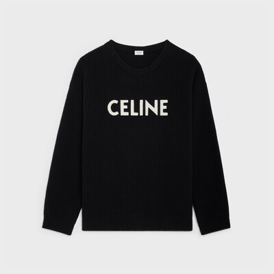 羅紋羊毛Celine寬鬆毛衣 - 黑色 -  - 2 | CELINE