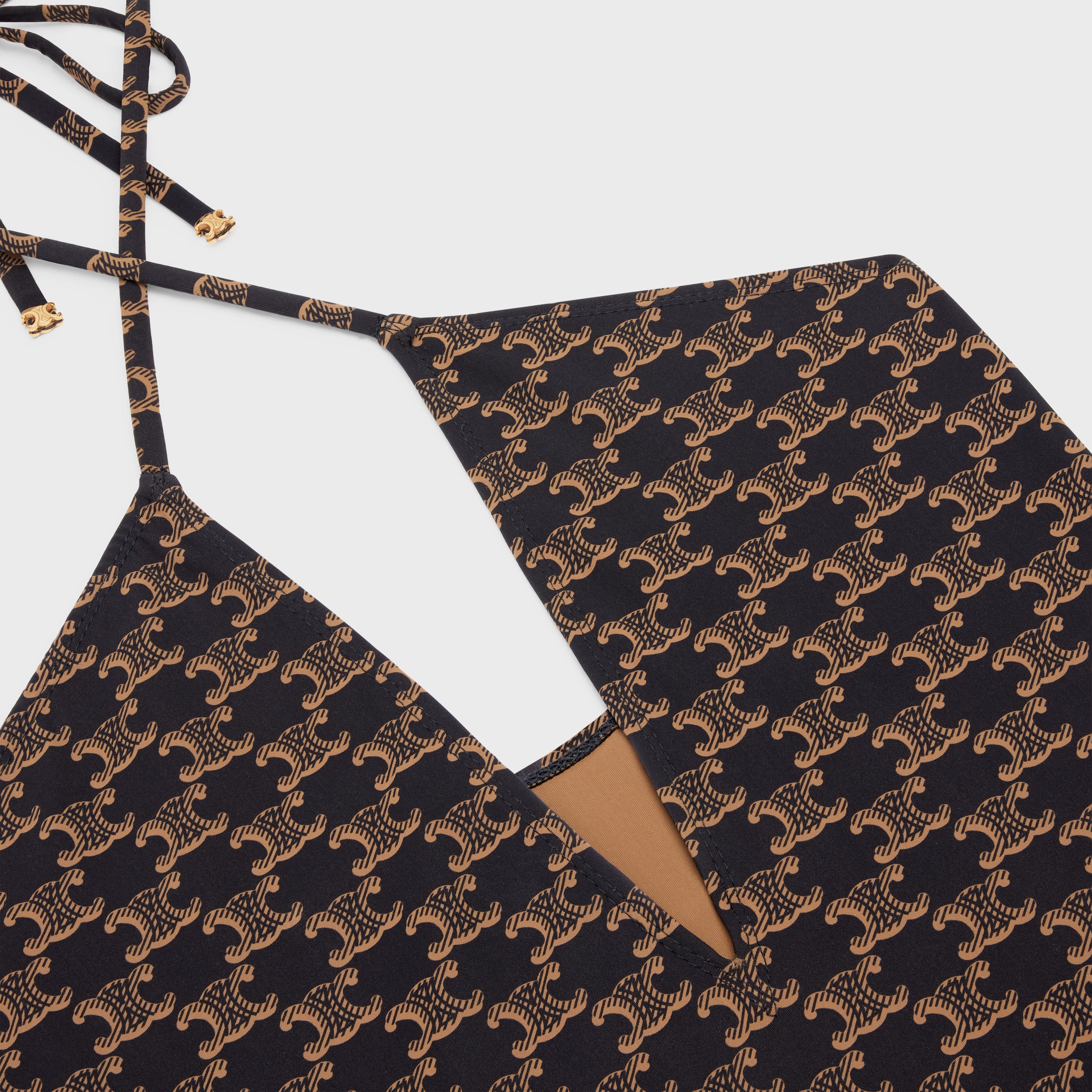SWIMSUIT IN MONOGRAM JERSEY - TOFFEE / BROWN | CELINE