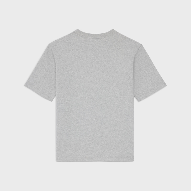 loose t-shirt IN cotton jersey - GREY MELANGE / BLUE / RED -  - 1 | CELINE