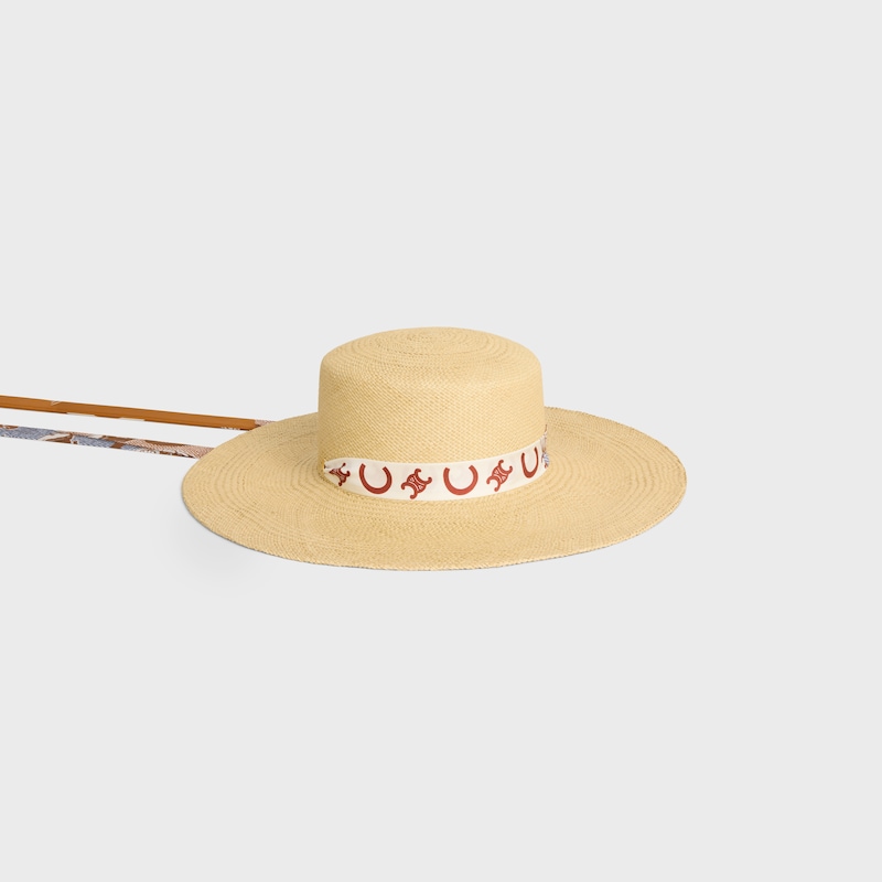 Chapeau ruban paille - NATURAL / TAN -  - 1 | CELINE