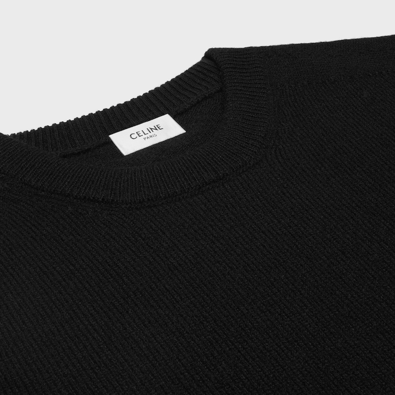 triomphe crew neck sweater in cashmere - BLACK -  - 1 | CELINE