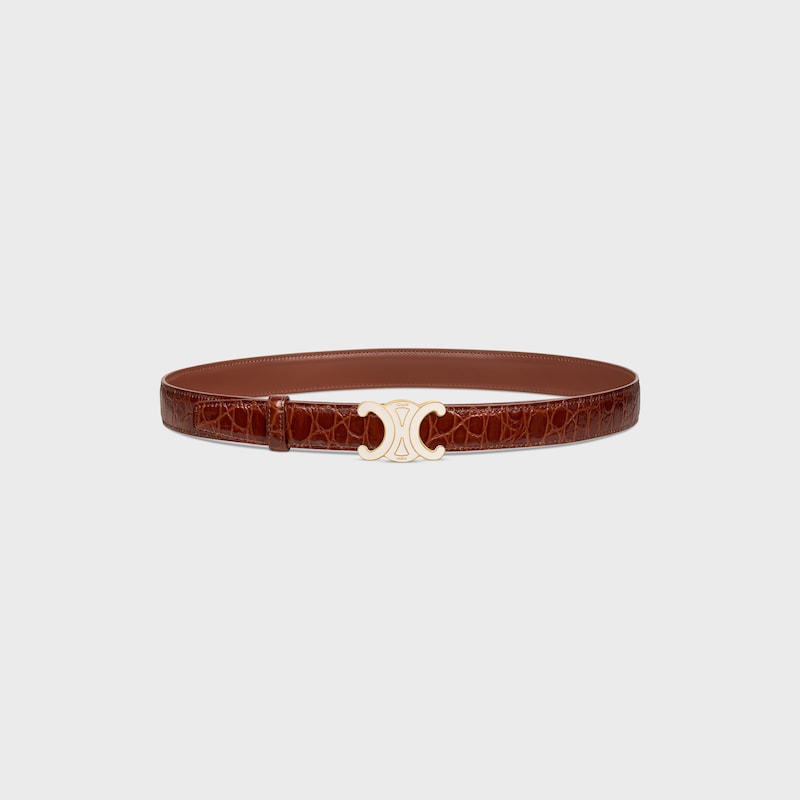 lanière de ceinture réversible 25MM Taurillon et Veau façon crocodile -  -  - 1 | CELINE