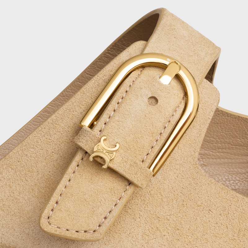 CLEO - DOUBLE STRAP SANDAL IN SUEDE CALFSKIN - BEIGE -  - 1 | CELINE
