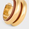 金色飾面黃銅、Brest牛皮革及精鋼Formes Abstraites皮革手鐲 - 金色 / 黃褐色 -  - 4 | CELINE