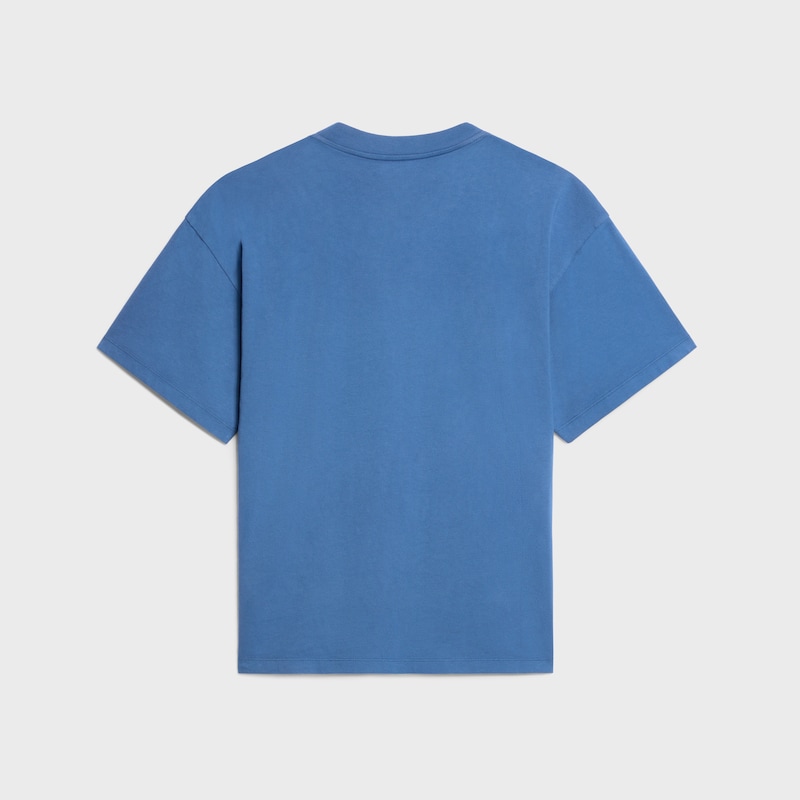 t-shirt IN cotton jersey - DENIM BLUE / BLACK -  - 1 | CELINE