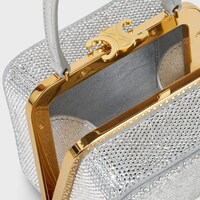 CELINE LANA MINAUDIERE in SUEDE CALFSKIN WITH STRASS - SILVER - EVENING BAGS - 1 | CELINE