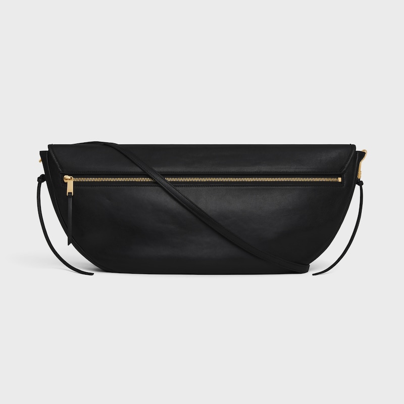 HALFMOON SOFT TRIOMPHE BAG IN SUPPLE SHINY LAMBSKIN - BLACK - HOBO AND TOTE BAGS - 1 | CELINE