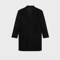 double face cashmere overcoat - BLACK -  - 1 | CELINE