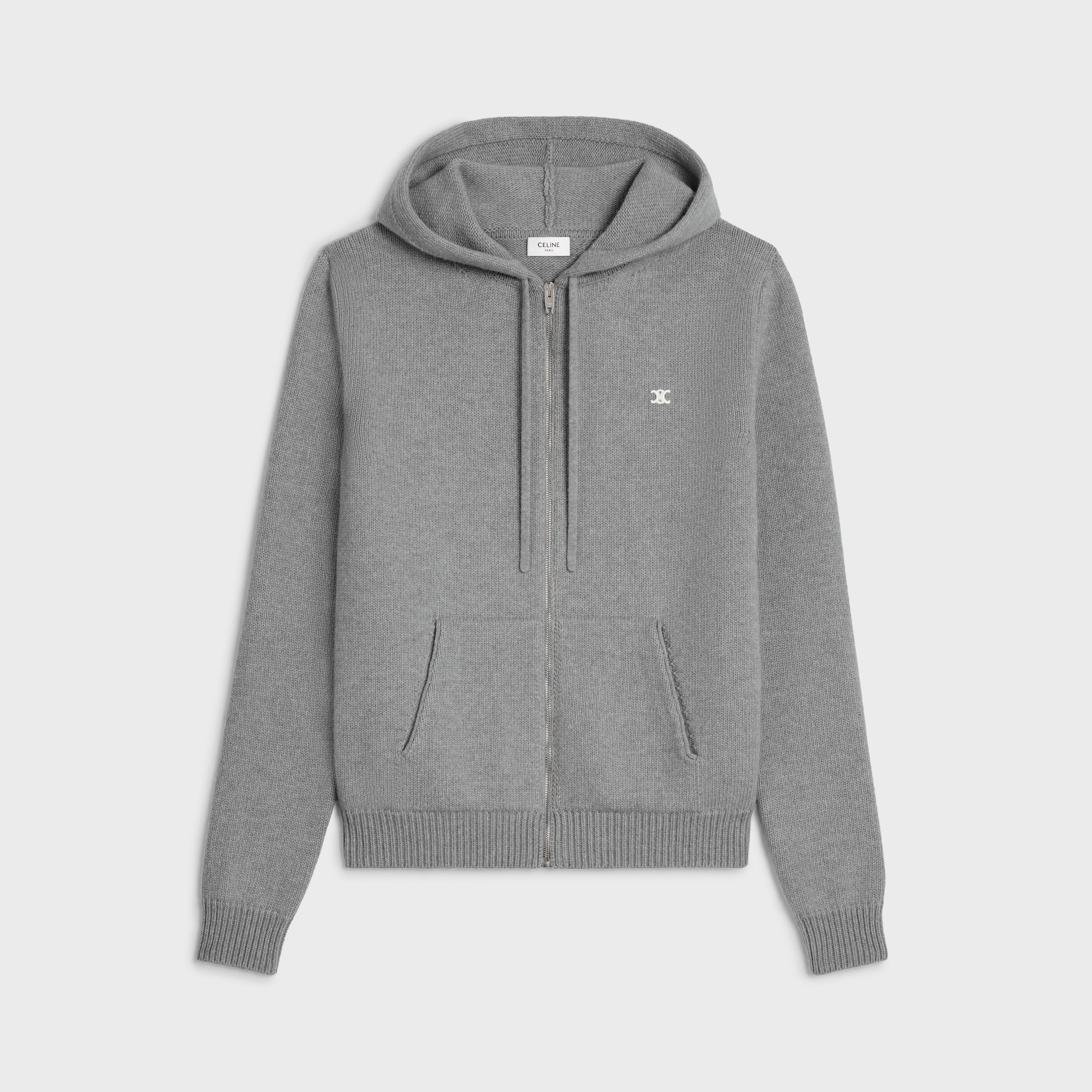CELINE｜HOOD/ZIP-UP (CELINE HOOD SWEATER IN RIBBED WOOL Authentic CELINE HOODED SWEATER IN RIBBED WOOL BLACK XS SIZE