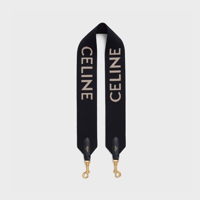 숏 스트랩 - CELINE 자카드 울 - 블랙/화이트 - 참 및 액세서리 - tileIndex | CELINE