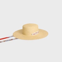 Chapeau ruban paille - NATURAL / RED -  - 2 | CELINE