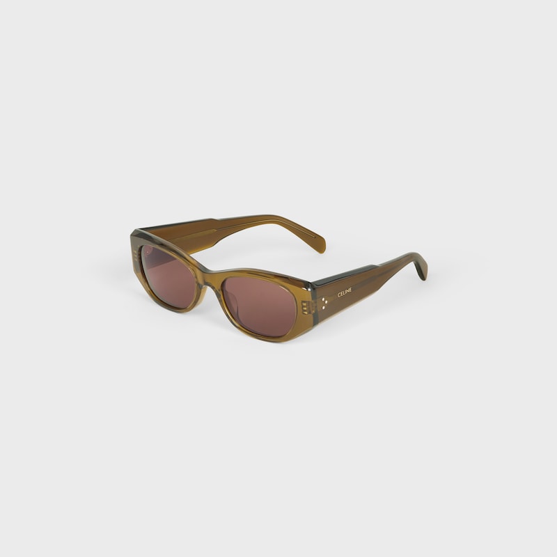 Rectangular S329 sunglasses in Acetate - TRANSPARENT OLIVE -  - 1 | CELINE