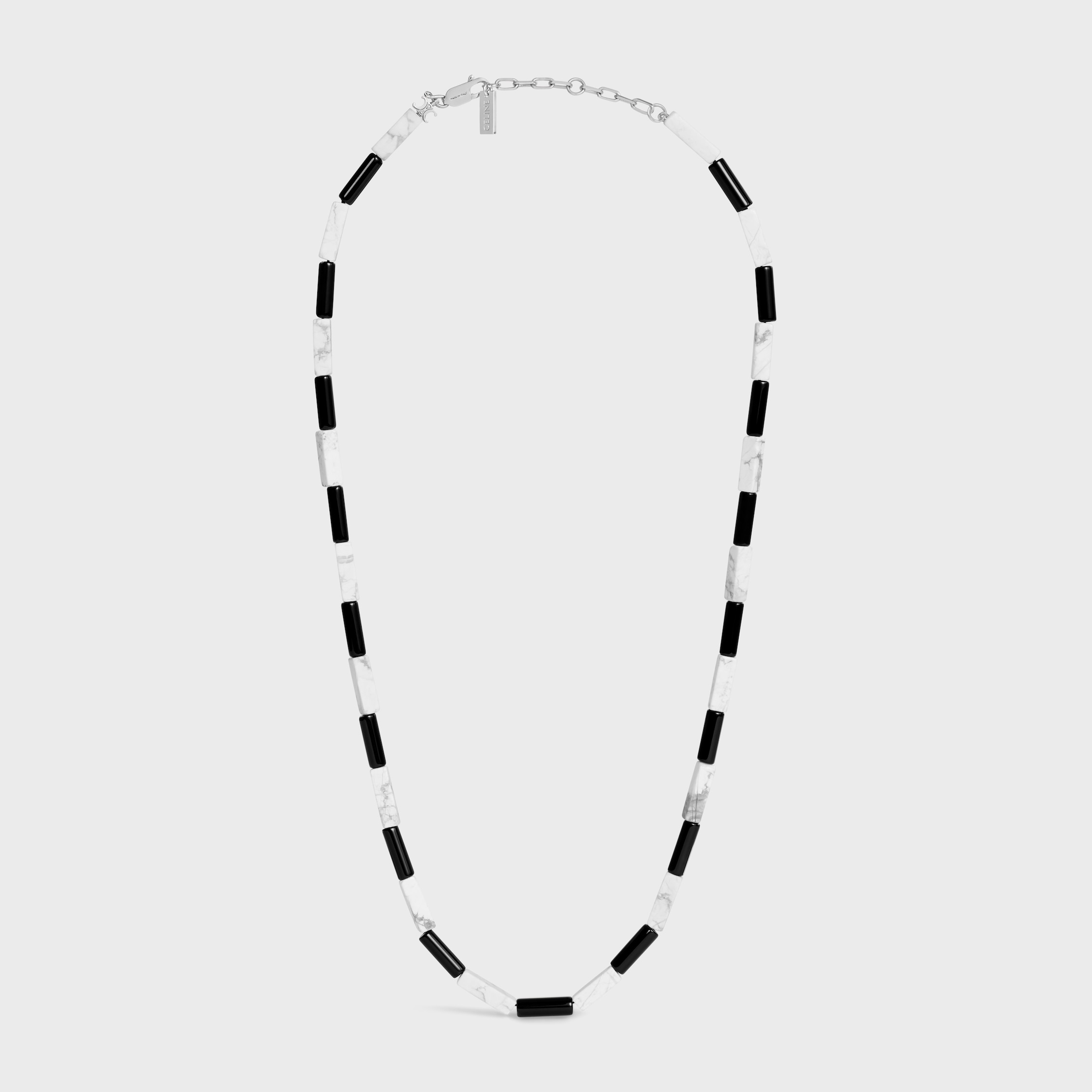 COLLAR ÉTÉ CELINE TRIOMPHE DE ÓNIX, HOWLITA Y LATÓN CON ACABADO RODIADO ...