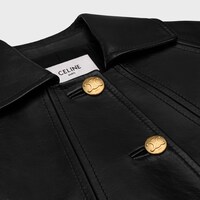 coat with Claudine collar in soft lambskin - BLACK -  - 1 | CELINE