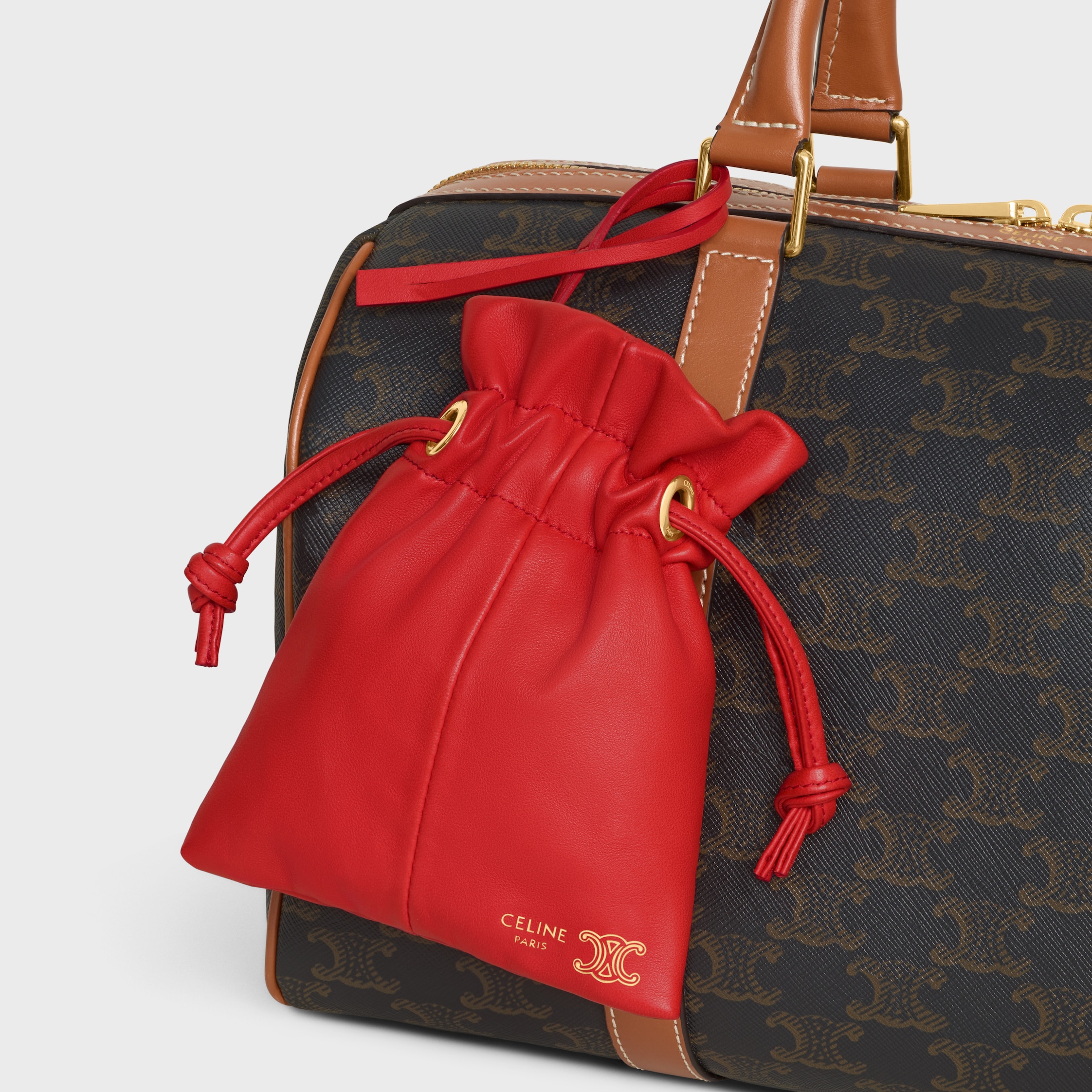 MICRO CRYSTAL POUCH IN SMOOTH LAMBSKIN - ULTRA RED | CELINE