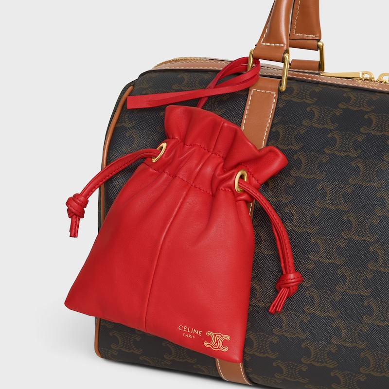 MICRO CRYSTAL POUCH IN SMOOTH LAMBSKIN - ULTRA RED - CHARMS AND ACCESSORIES - 1 | CELINE