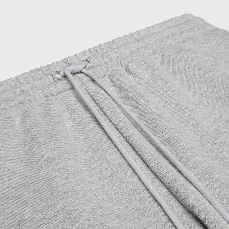 triomphe loose track pants in cotton and cashmere - GREY / OFF WHITE -  - 1 | CELINE