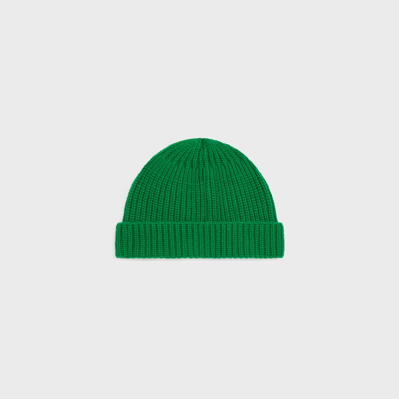 triomphe beanie IN Scottish Cashmere - GREEN -  - 1 | CELINE