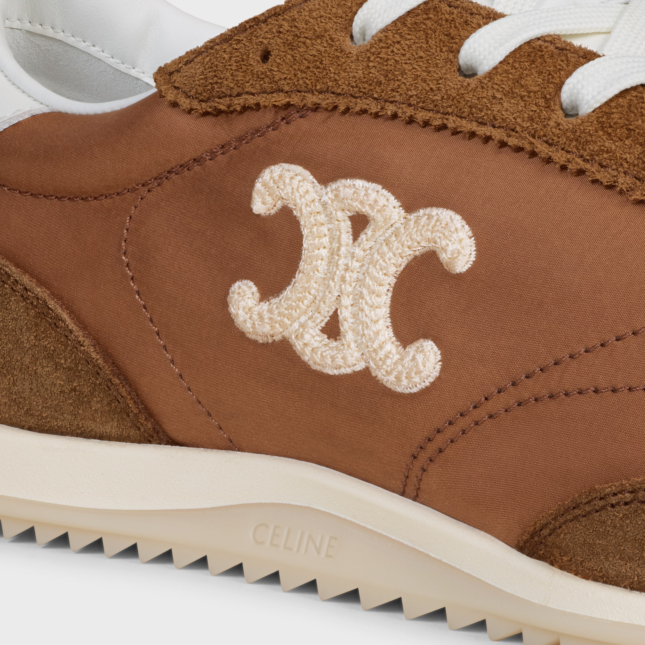 RACER SNEAKER IN NYLON, SUEDE CALFSKIN AND CALFSKIN - SAHARA | CELINE