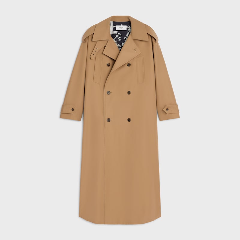 trench coat IN COTTON AND WOOL GABARDINE - CAMEL -  - 1 | CELINE