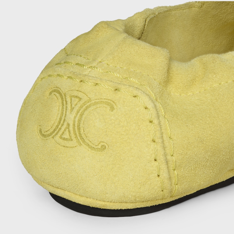 ADAM LOAFER IN SUEDE CALFSKIN - PALE YELLOW -  - 1 | CELINE