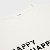 happy happyプリント入り ルーズTシャツ / コットンジャージー - ダーティホワイト / ブラック -  - 3 | CELINE