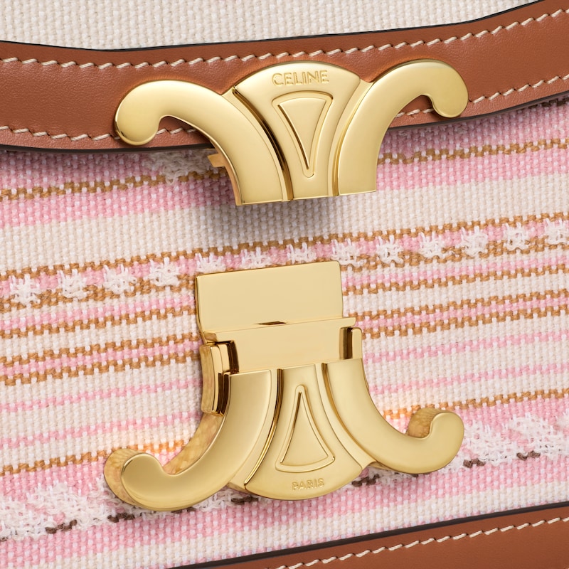 TEEN TRIOMPHE BAG IN STRIPED TEXTILE AND CALFSKIN - MULTICOLOR - TRIOMPHE - 1 | CELINE