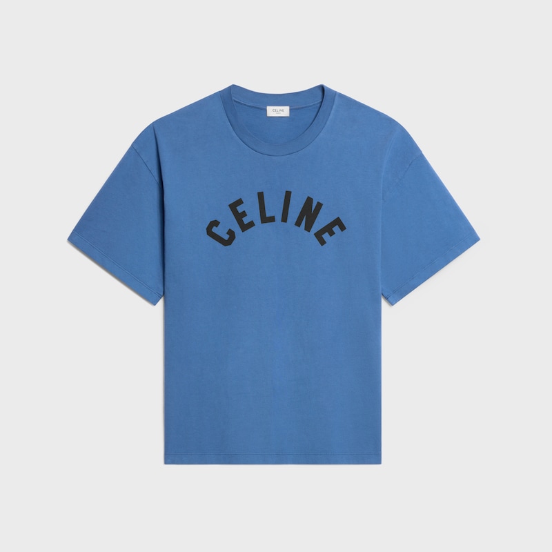 t-shirt IN cotton jersey - DENIM BLUE / BLACK -  - 1 | CELINE