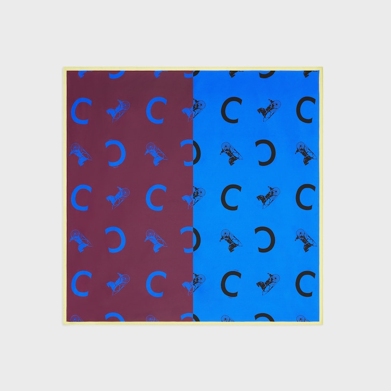 方巾 - 勃艮第红/蓝色 -  - 1 | CELINE