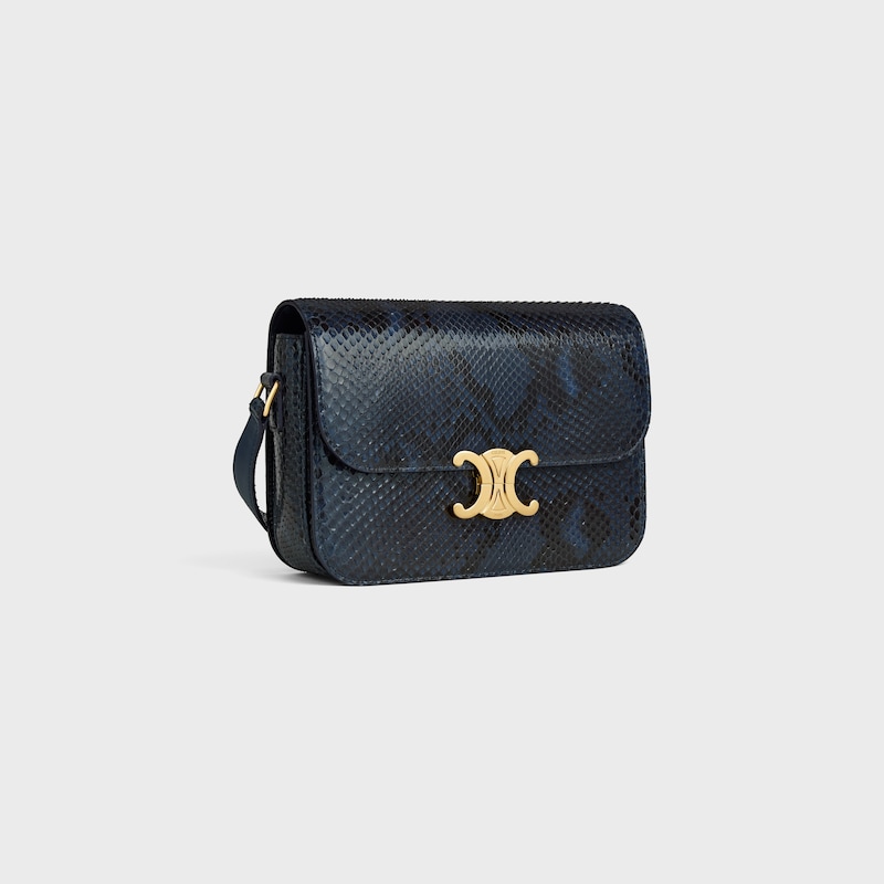CLASSIQUE TRIOMPHE BAG IN PYTHON - DEEP NAVY - TRIOMPHE - 1 | CELINE