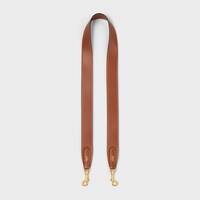 Long Strap in smooth calfskin with GOLD FINISHING - TAN - BAG CHARMS - 1 | CELINE