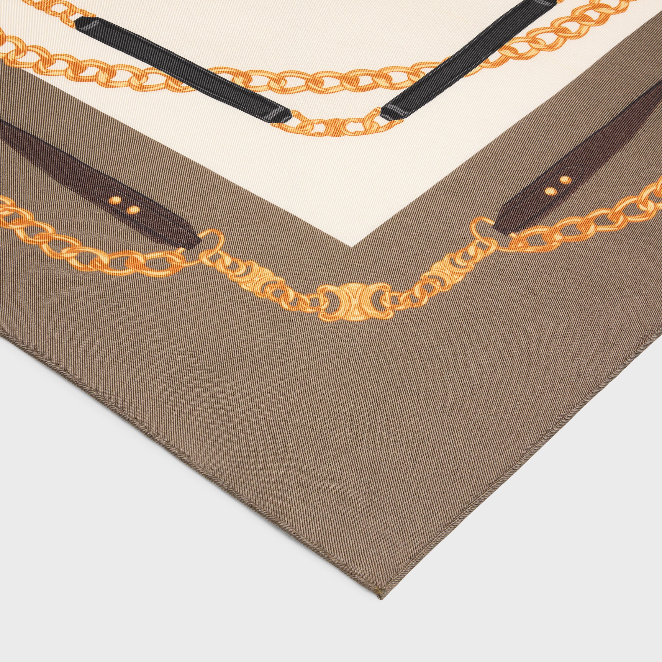 CELINE＊square in arc de triomphe silk twill 2AW90949Z.02BR square in arc de triomphe silk twill - LIGHT BLUSH / BROWN