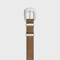 Cinturón Western 25 MM de ante de piel de becerro con efecto encerado - MARRÓN -  - 2 | CELINE