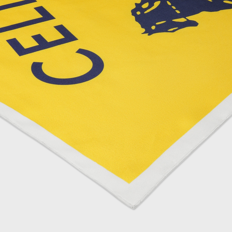 carré twill de soie - BLUE/CREAM/YELLOW -  - 1 | CELINE
