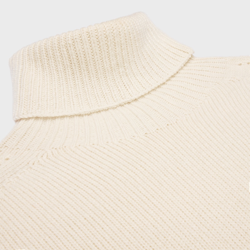 turtleneck sweater IN SEAMLESS CASHMERE - IVORY -  - 1 | CELINE