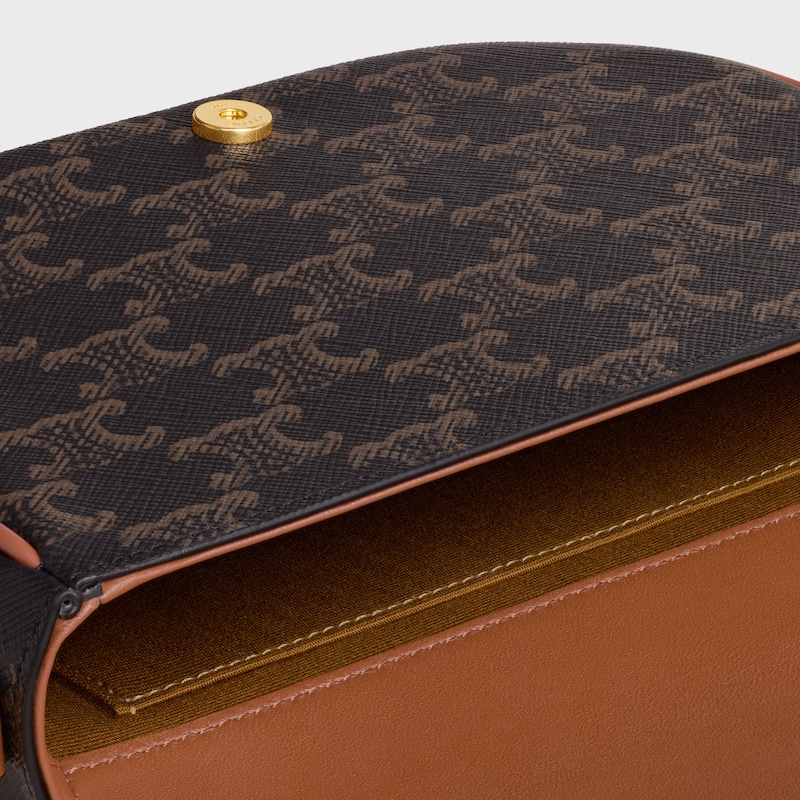 FOLCO SHOULDER BAG IN Triomphe Canvas and Calfskin - TAN - NEW COLLECTION - 1 | CELINE