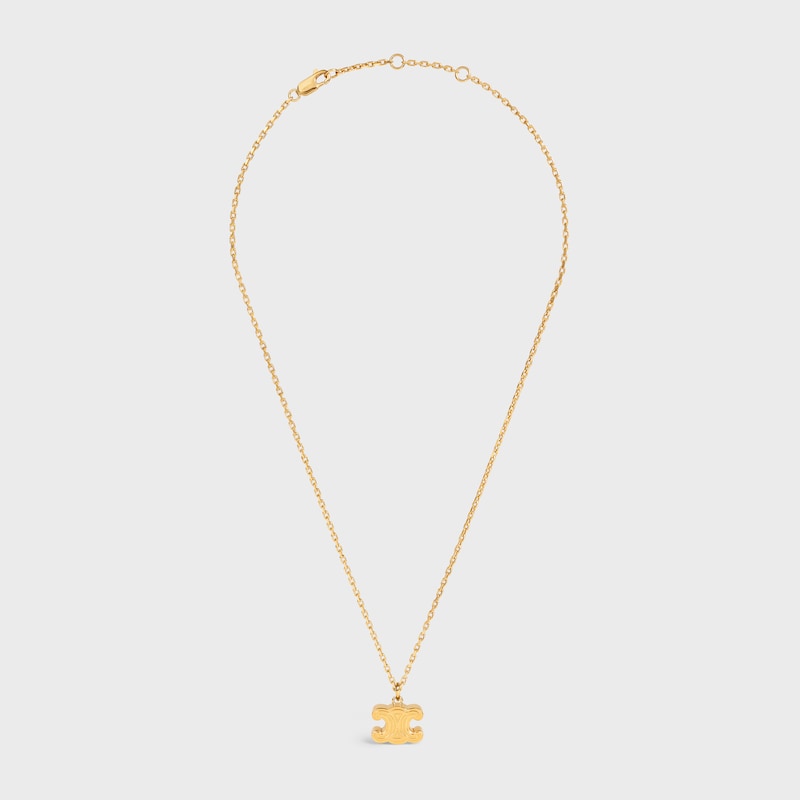 CHUNKY TRIOMPHE NECKLACE IN BRASS WITH GOLD FINISH - GOLD - NECKLACES - 1 | CELINE