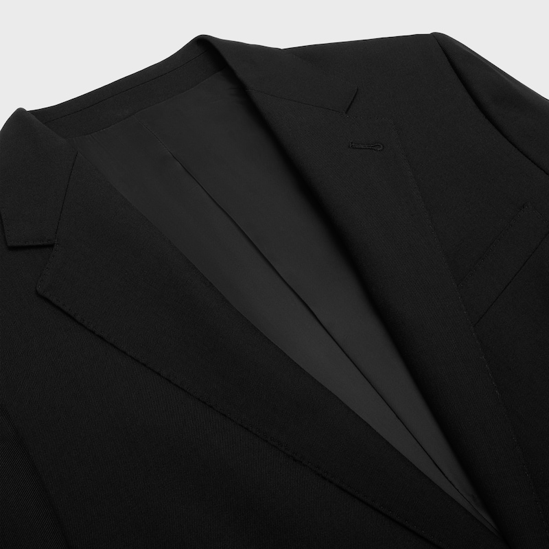 classic jacket IN wool gabardine - BLACK -  - 1 | CELINE