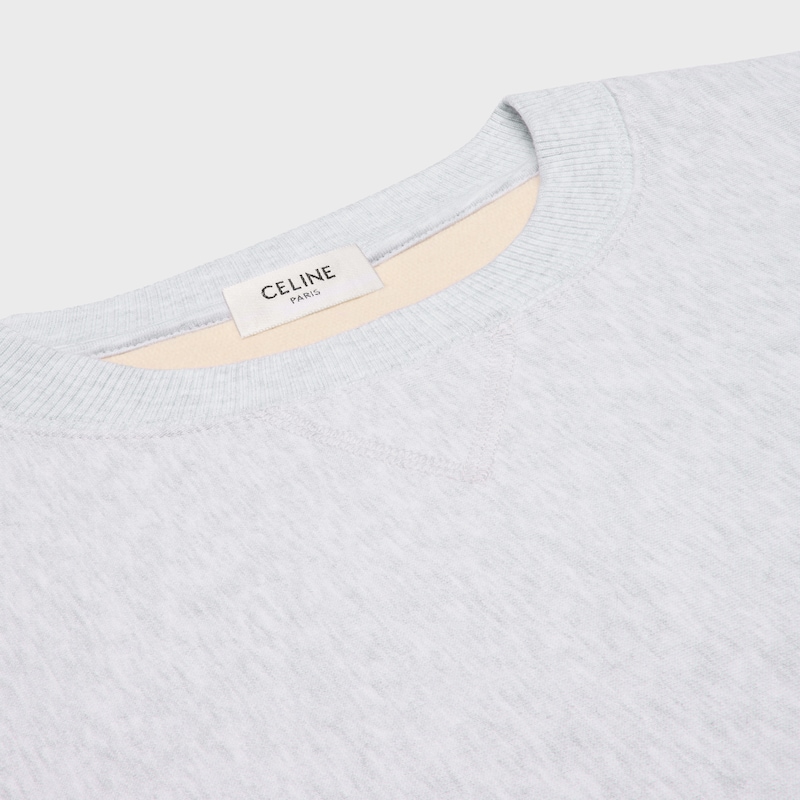 sweatshirt IN cotton fleece - PALE GREY/RED -  - 1 | CELINE