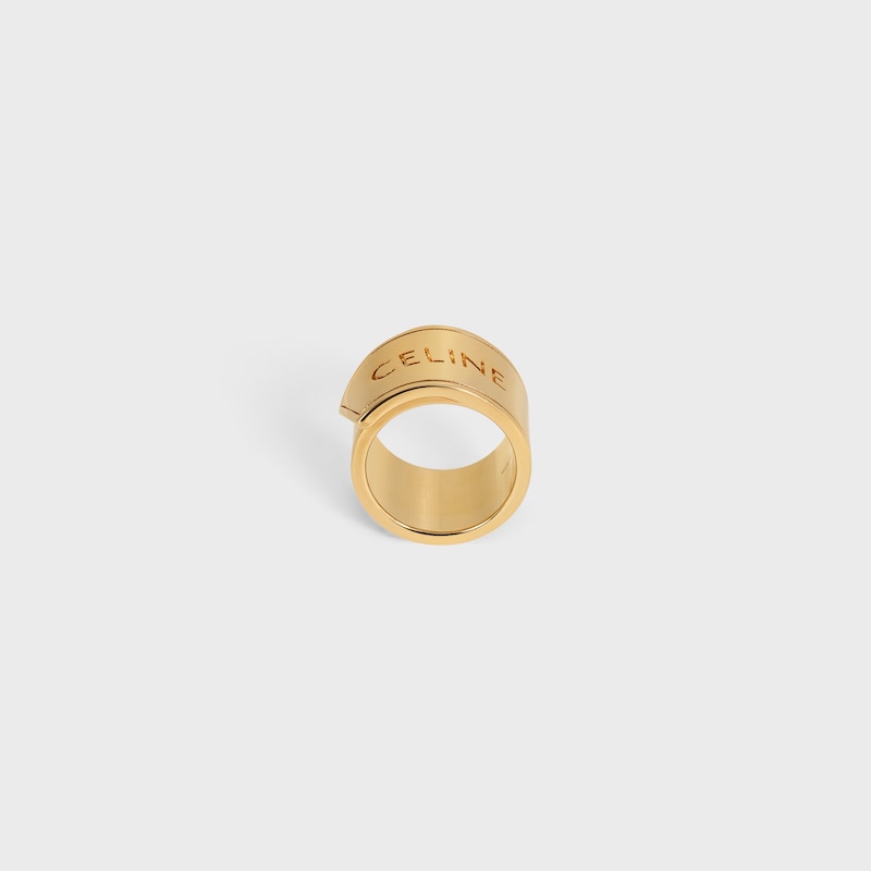 CELINE RIBBON LARGE RING IN BRASS WITH GOLD FINISH - GOLD -  - 1 | CELINE