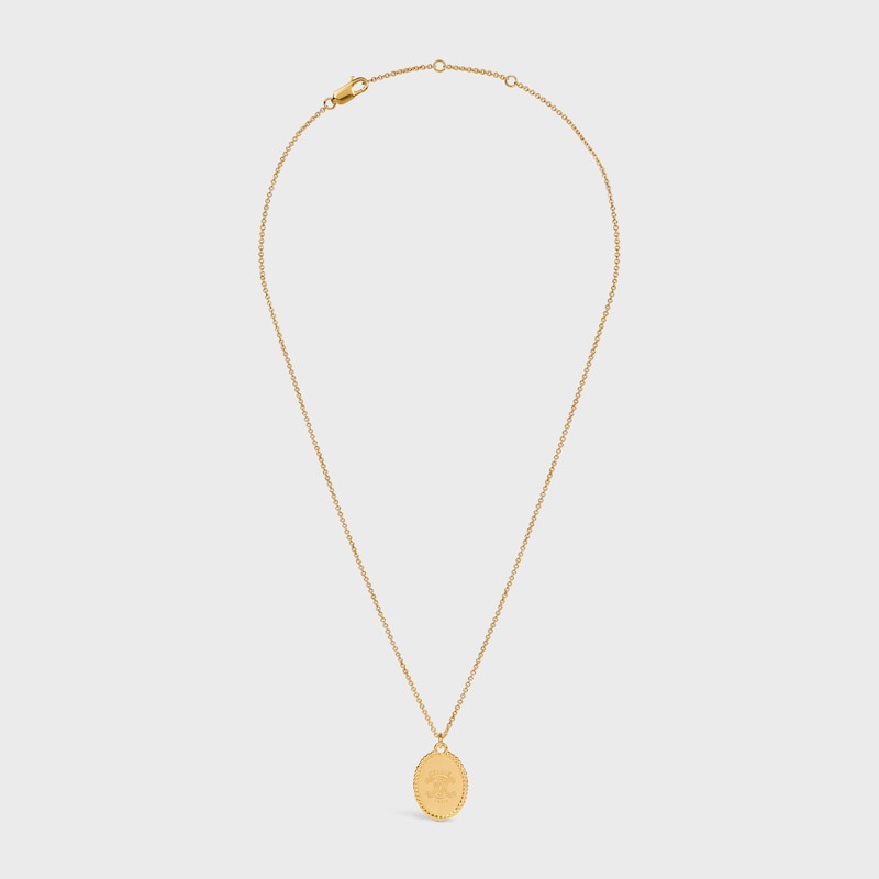 TRIOMPHE MEDAL NECKLACE IN BRASS WITH GOLD FINISH - GOLD - NECKLACES - 1 | CELINE