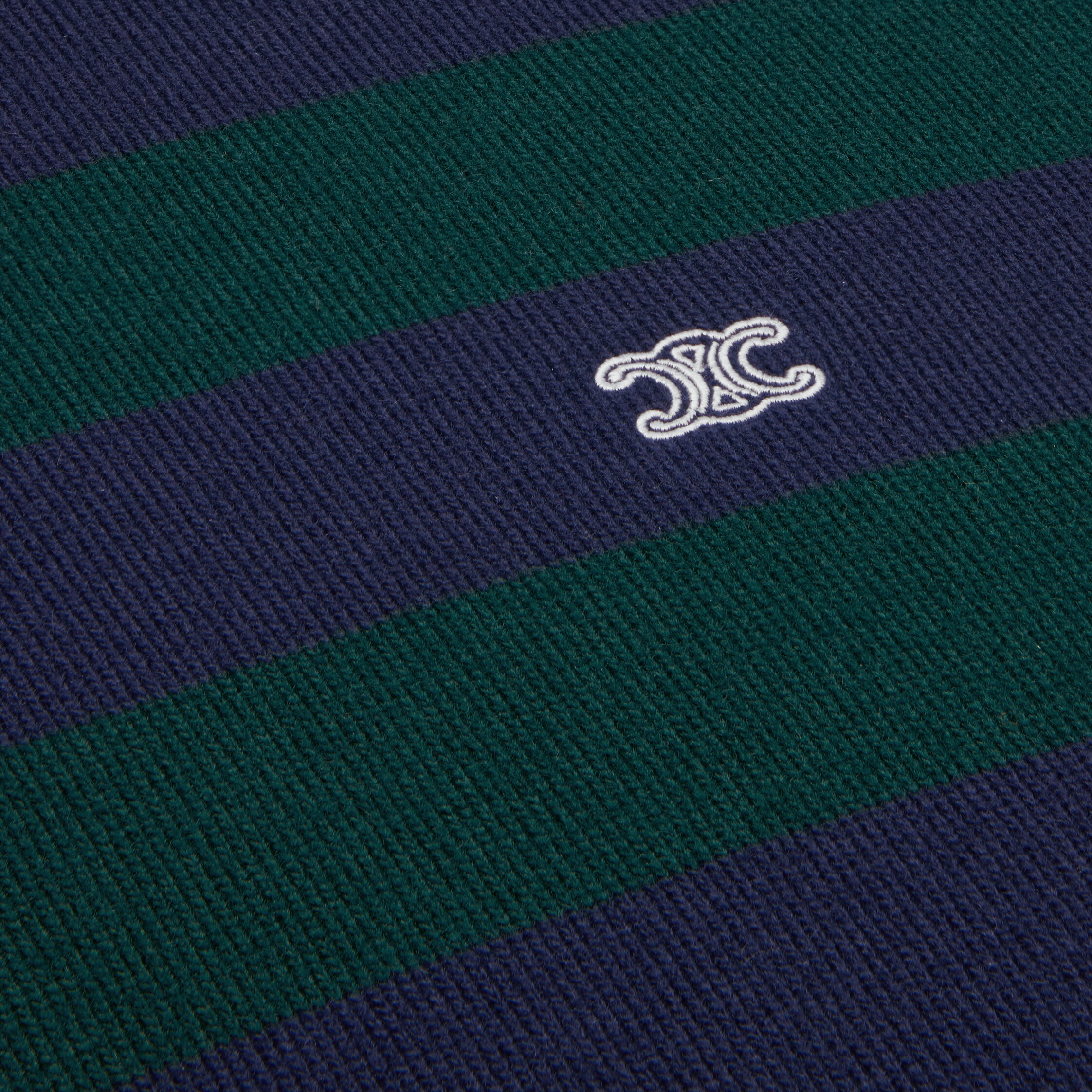polo sweater IN striped wool - NAVY/GREEN | CELINE